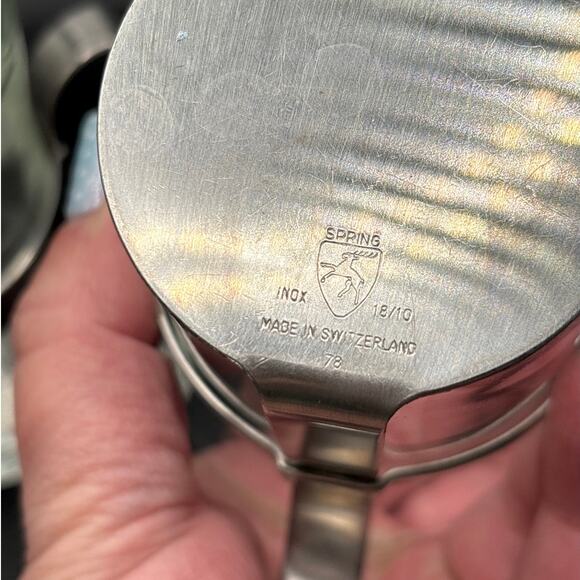 Vintage Duralex French Glass Coffee Mugs in Metal Holders Set of 2 - Picture 4 of 6